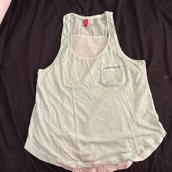 Mint Green Flowy Racerback Tank Top - Picture 1 of 4